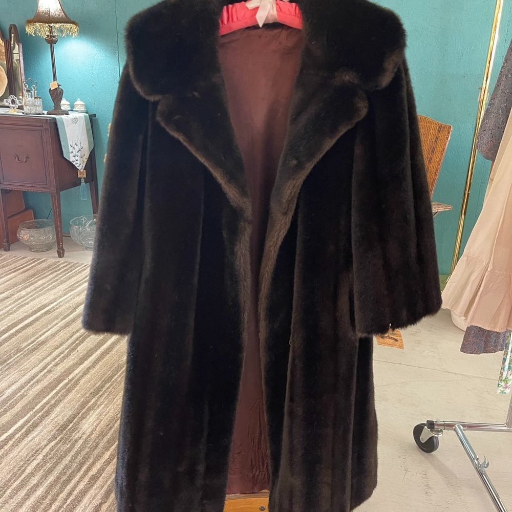 High-End Faux Fur Full Length Coat